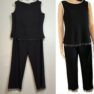 Ronni Nicole By Ouida Vintage 2 Pcs Set Women's Tank/Cropped Pant Size L…